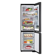LG Frigider LG cu InstaView™, 349L, Compresor Smart Inverter, Wi-Fi, Door Cooling+™, Door open view with food, GBG5160CEV, thumbnail 2