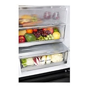 LG Frigider LG cu InstaView™, 349L, Compresor Smart Inverter, Wi-Fi, Door Cooling+™, Bottom side view with food, GBG5160CEV, thumbnail 12