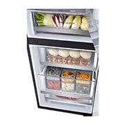 LG Frigider LG cu InstaView™, 349L, Compresor Smart Inverter, Wi-Fi, Door Cooling+™, Bottom right side view with food , GBG5160CEV, thumbnail 14