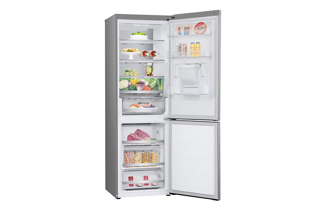 LG Combină frigorifică LG, 343L, No Frost, Compresor Smart Inverter, DoorCooling+™, Wi-Fi, left side view with food , GBF7172DPY, thumbnail 12