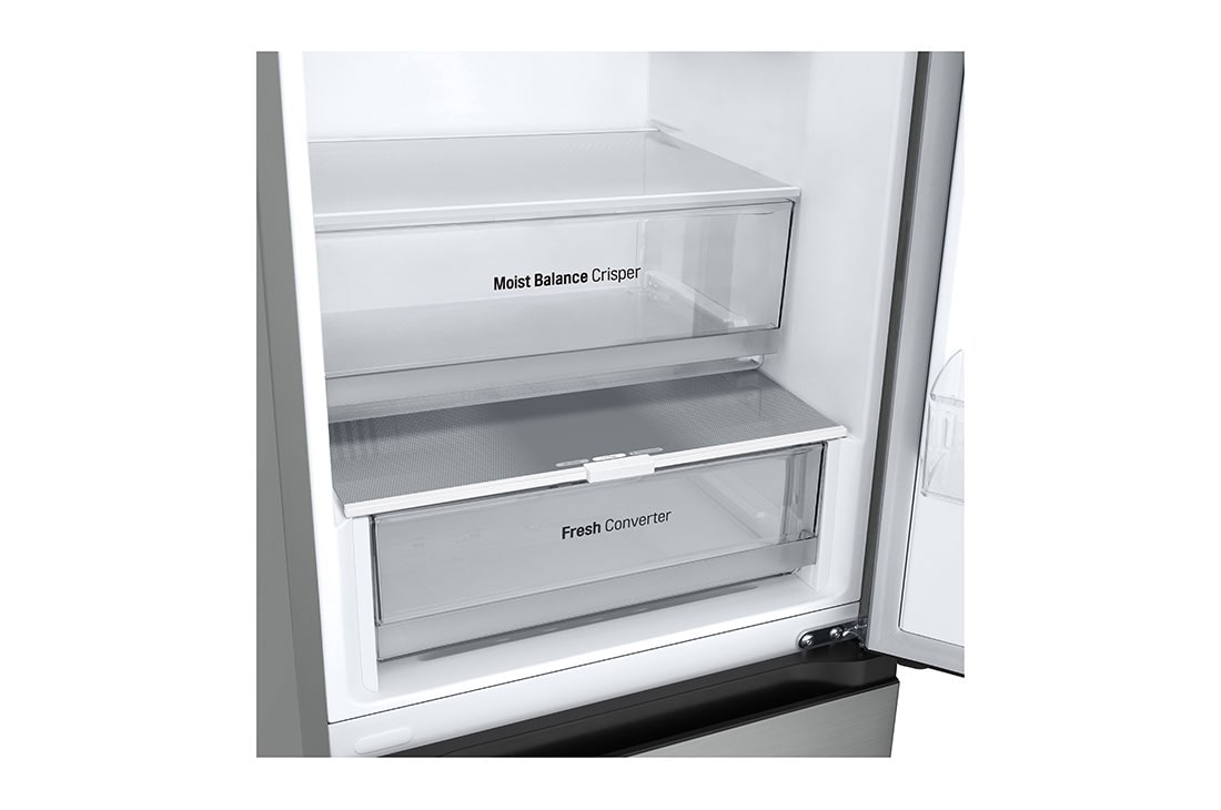 LG Combină Frigorifică LG, 344 L, No Frost, Compresor Smart Inverter, Door Cooling+™, Fresh Converter™, Duct view with food, GBV3100DPY, thumbnail 6