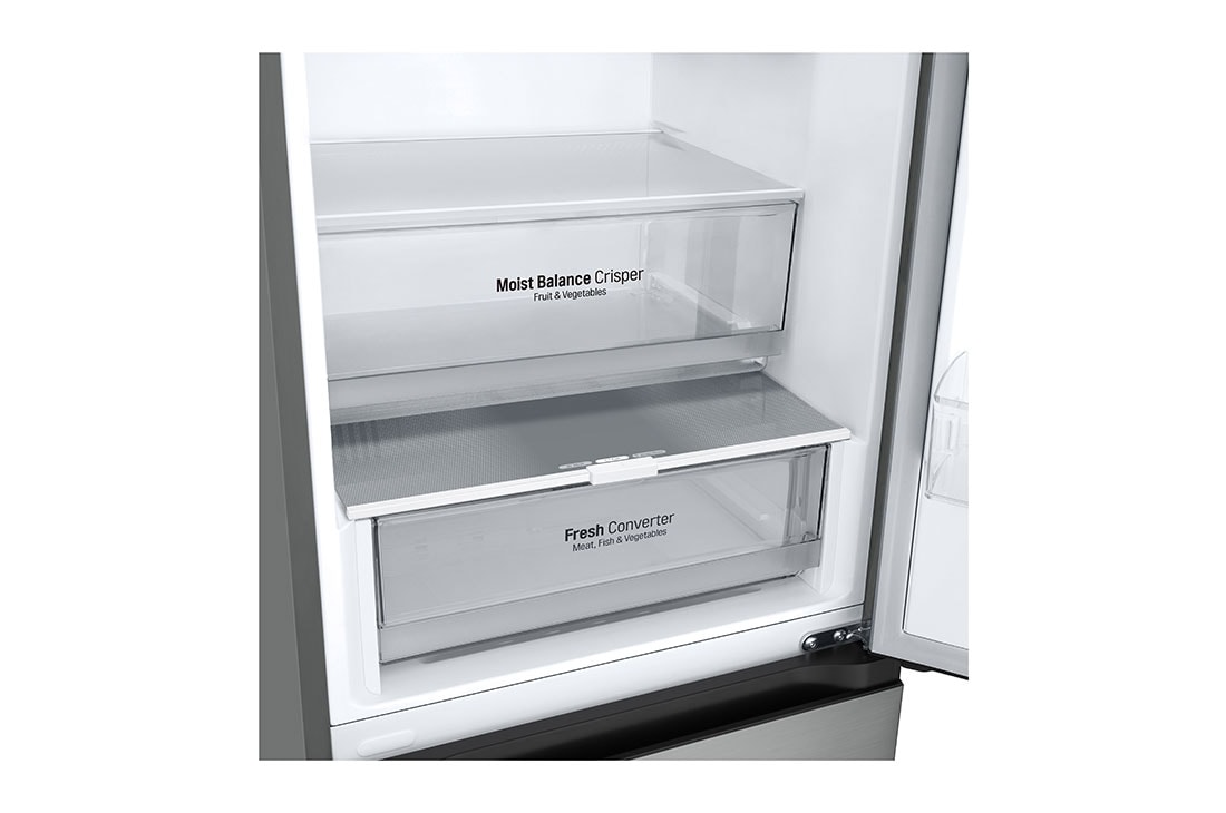 LG Combina Frigorifică LG, 387 L, No Frost, Compresor Smart Inverter, Door Cooling+™, Fresh Converter™, LeftSideOpen view without food, GBV3200DPY, thumbnail 8