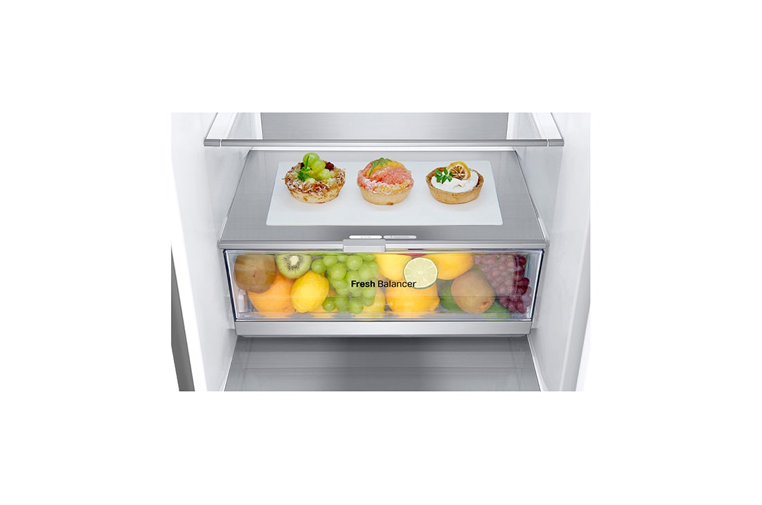 LG Combină Frigorifică LG, 387L, No Frost, Compresor Smart Inverter, DoorCooling+™, Duct view with food, GBV7280AMB, thumbnail 6