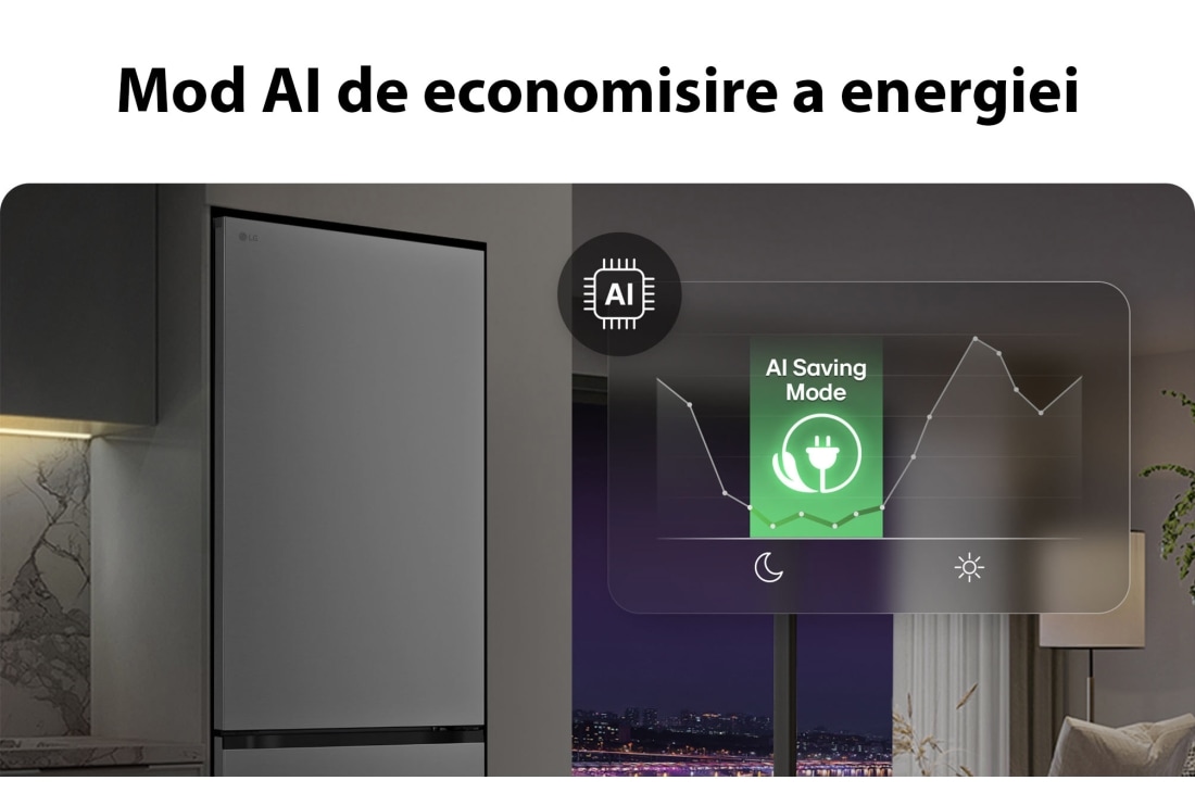 LG Combină Frigorifică LG, 375 L, Wi-Fi, Compresor Smart Inverter, Fresh Converter+, lifestyle image, GBBS322APY, thumbnail 14