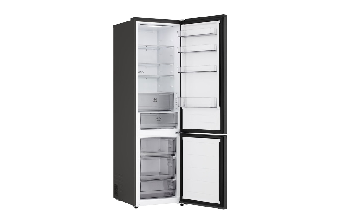 LG Combină Frigorifică LG, No Frost, 375 L, Compresor Smart Inverter, Wi-Fi, DoorCooling+™,, front door open side view, GBBSJ20EEP, thumbnail 10