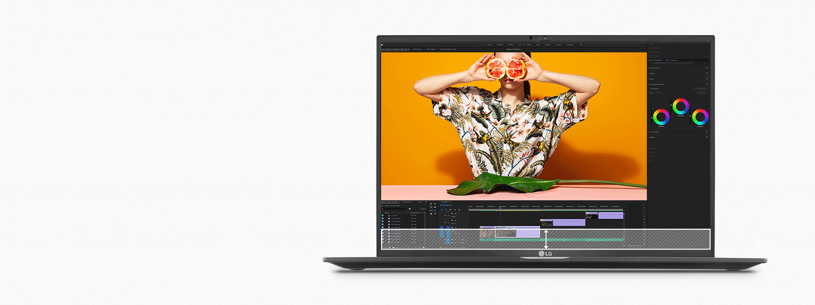 Animația arată faptul că partea inferioară a afișajului laptopului de 16:9 se mărește pentru a avea un raport de aspect de 16:10, astfel încât utilizatorii să vadă mai mult conținut.