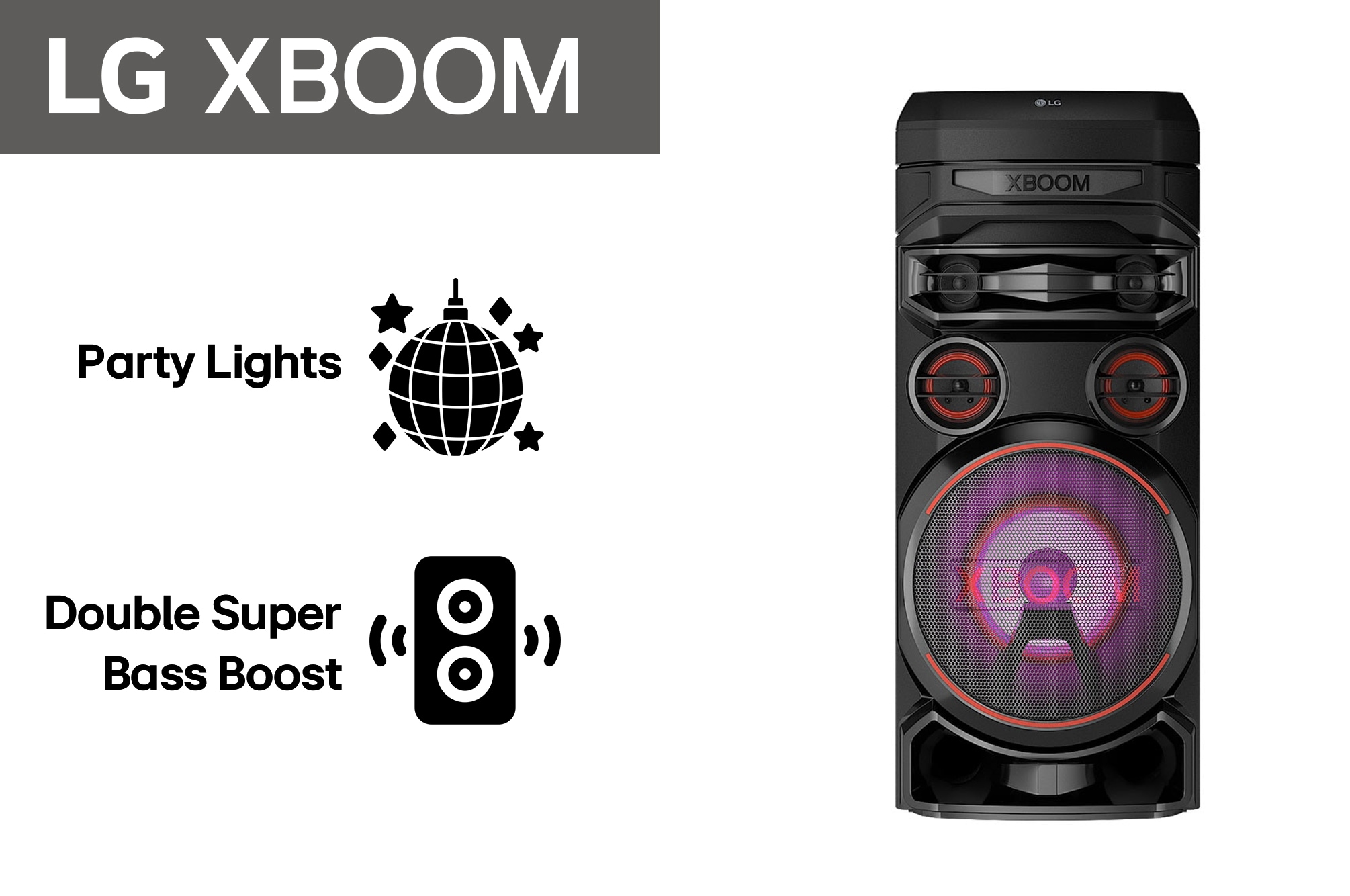 LG XBOOM RNC7, vedere frontală, RNC7