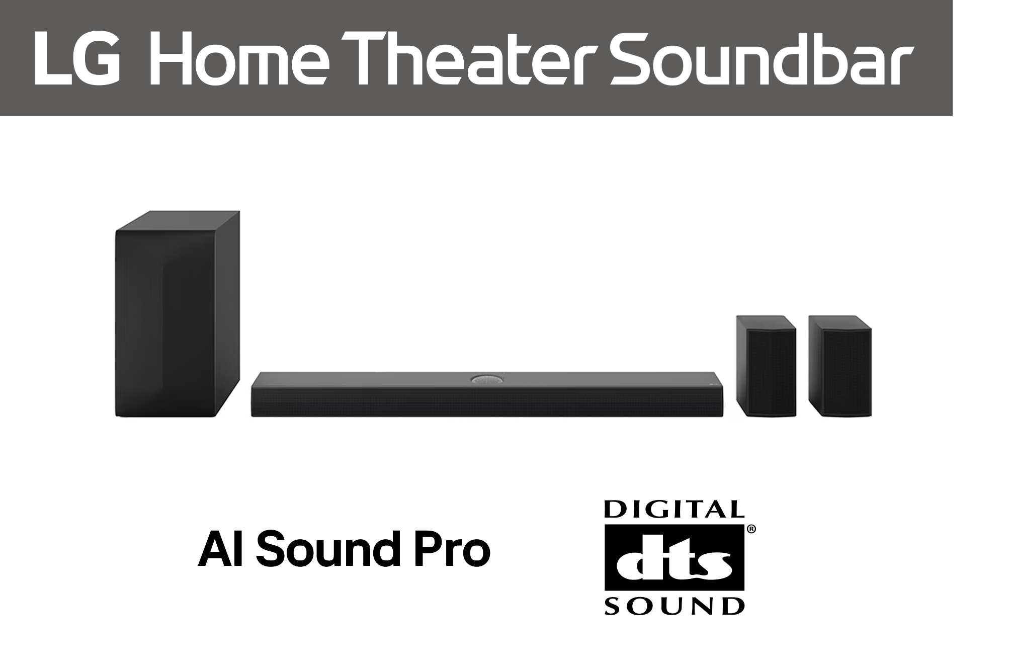 LG Soundbar LG S60TR Home Theater cu difuzoare spate și cu sunet surround, 5.1 canale, S60TR