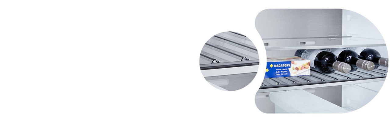 Prim-plan al frigiderului LG cu congelator inferior (GBBW726AEV)