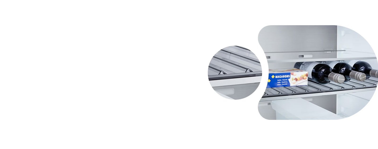 Prim-plan al frigiderului LG cu congelator inferior (GBBW726AEV)