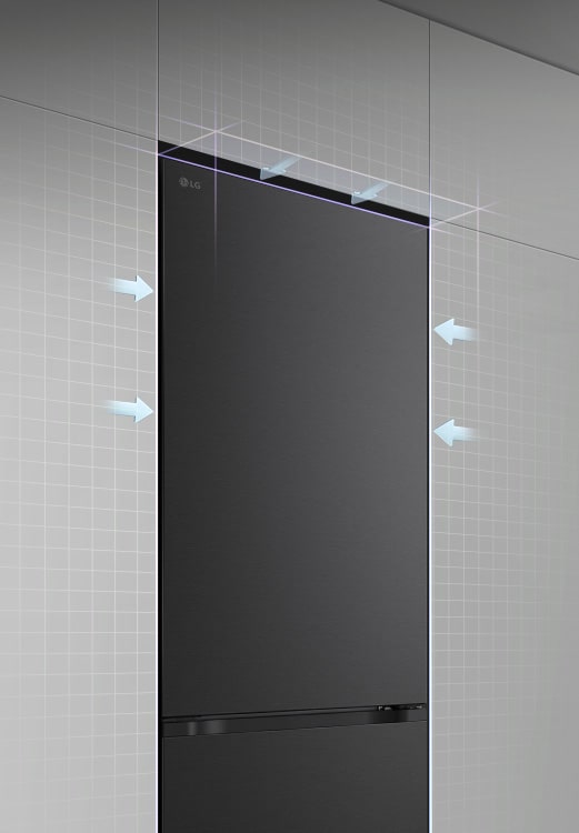 Frigider LG cu congelator inferior (GBBW726AEV) instalat la nivel