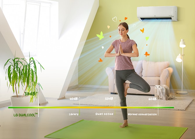 Răcorește-te în liniște deplină cu LG DUAL Inverter Compressor™2