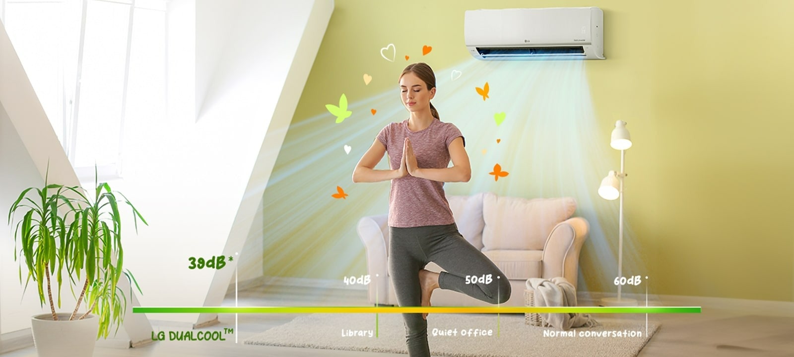Răcorește-te în liniște deplină cu LG DUAL Inverter Compressor™1