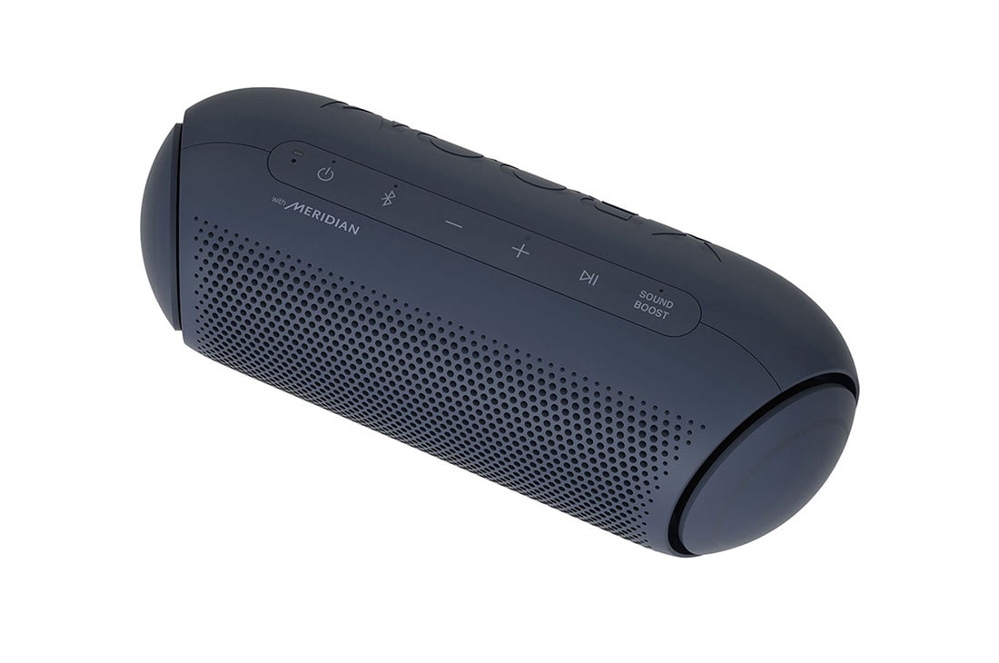 LG XBOOMGo PL5, Prim-plan al unei margini a XBOOM Go, woofer-ul din stânga are iluminare circulară de culoare mov., PL5, thumbnail 14