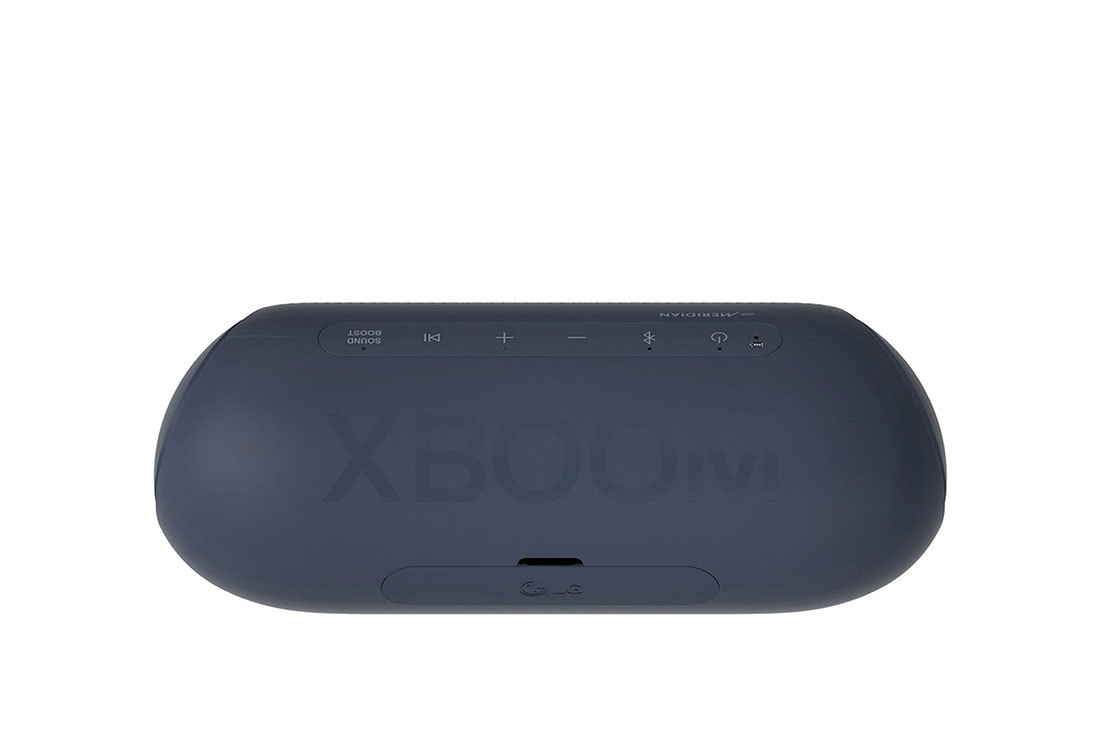 LG XBOOMGo PL5, Un XBOOM Go cu iluminare circulară de culoare portocalie la fiecare margine. Imaginea este înclinată în jos cu 15 grade., PL5, thumbnail 15