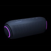 LG XBOOMGo PL7, Un XBOOM Go cu iluminare circulară de culoare mov la fiecare margine. Imaginea este înclinată în jos cu 15 grade., PL7, thumbnail 15