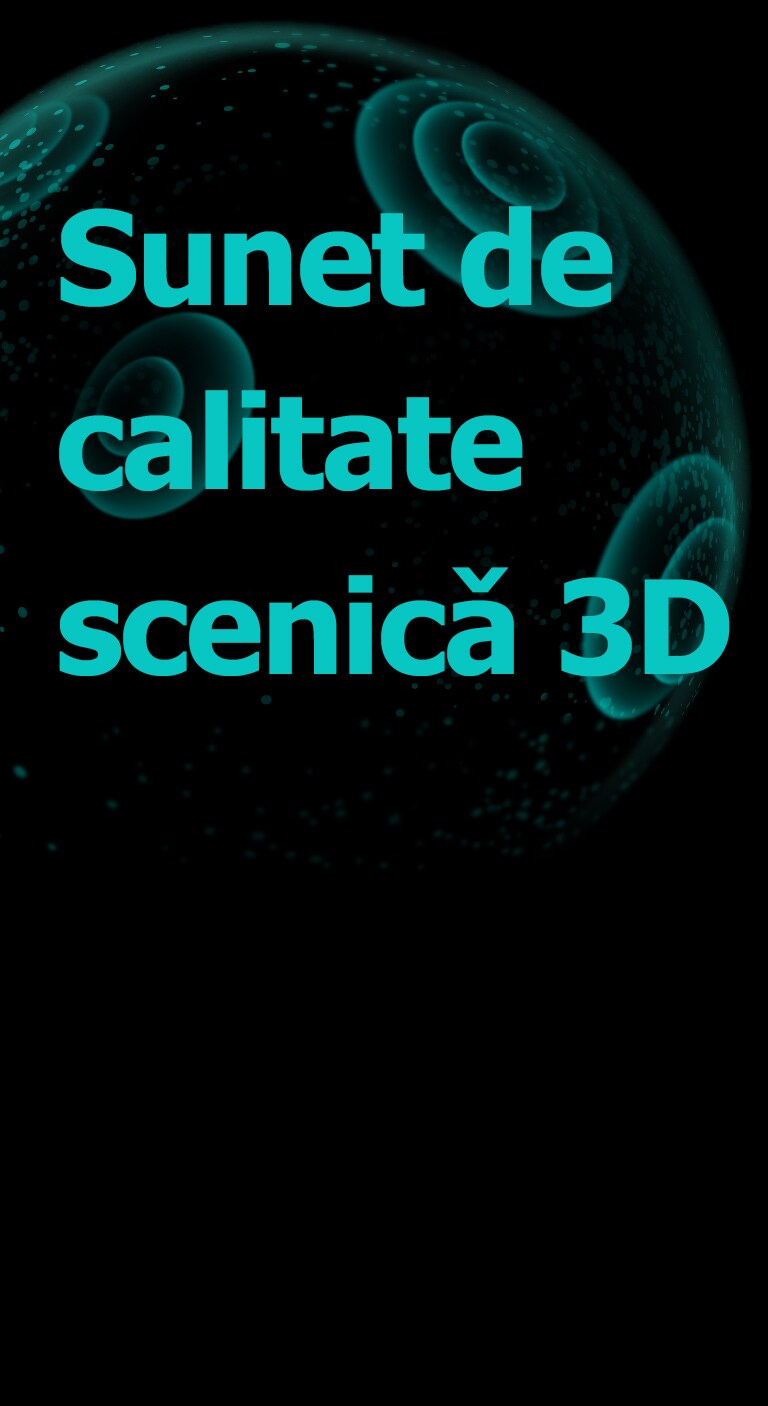 A transparent barrier surrounds a woman who is watching a movie on her phone wearing TONE Free, and the sentence 3D Sound stage is on top of it.