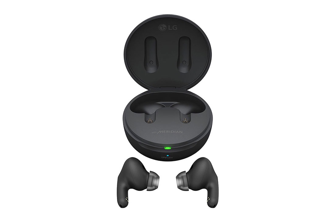 LG TONE Free FP8, A top view of cradle opened up and both sides of the earbuds are placed in front of it., TONE-FP8, thumbnail 15