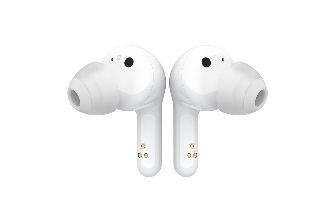 LG HBS-FN7 White, O vedere din spate a vârfurilor a două căști orientate unul spre celălalt, HBS-FN7 White, thumbnail 8