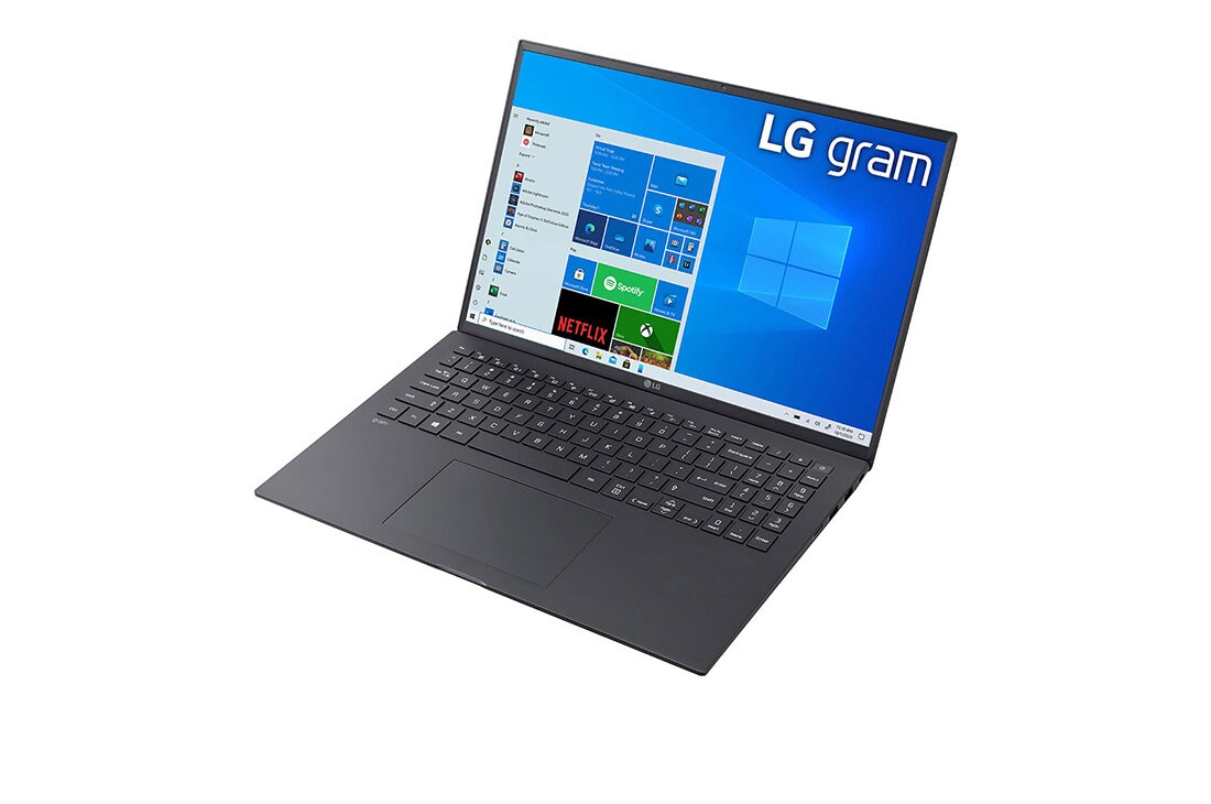 LG gram ultra-ușor, cu ecran de 16'' IPS 16:10  și platformă Intel® Evo™, Vedere laterală la -30 de grade cu capacul deschis, 16Z90P-G.AA78H1, thumbnail 4