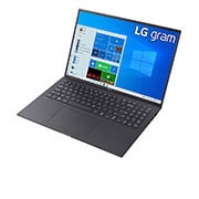 LG gram ultra-ușor, cu ecran de 16'' IPS 16:10  și platformă Intel® Evo™, Vedere laterală la -30 de grade cu capacul deschis, 16Z90P-G.AA78H1, thumbnail 4