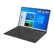 LG gram ultra-ușor, cu ecran de 17'' IPS 16:10  și platformă Intel® Evo™, Vedere laterală la -30 de grade cu capacul deschis, 17Z90P-G.AA55H1, thumbnail 4
