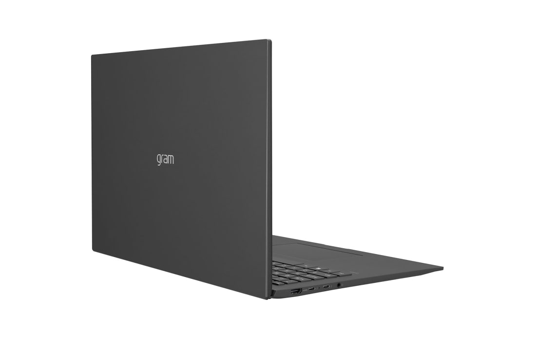 LG gram ultra-ușor, cu ecran de 17'' IPS 16:10  și platformă Intel® Evo™, Vedere posterioară la +30 de grade cu capacul deschis, 17Z90P-G.AA78H1, thumbnail 6
