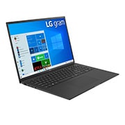 LG gram ultra-ușor, cu ecran de 17'' IPS 16:10  și platformă Intel® Evo™, Vedere laterală la -30 de grade cu capacul deschis, 17Z90P-G.AA78H1, thumbnail 3