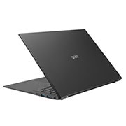 LG gram ultra-ușor, cu ecran de 17'' IPS 16:10  și platformă Intel® Evo™, Vedere posterioară la +30 de grade cu capacul pe jumătate deschis, 17Z90P-G.AA78H1, thumbnail 8
