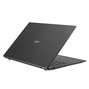 LG gram ultra-ușor, cu ecran IPS de 14'' 16:10  și platformă Intel® Evo™, Vedere posterioară la +30 de grade cu capacul pe jumătate deschis, 14Z90P-G.AR52H1, thumbnail 5