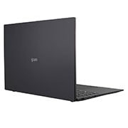 LG gram ultra-ușor, cu ecran de 16'' IPS 16:10  și platformă Intel® Evo™, Vedere posterioară la +30 de grade cu capacul deschis, 16Z90P-G.AA55H1, thumbnail 6