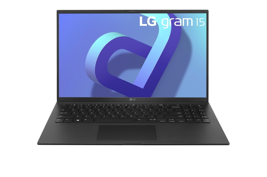LG gram de 15” ultra-ușor cu afișaj IPS anti-reflex și procesor Intel® Evo de a 12-a generație, Vedere frontală cu tastatură, 15Z90Q-G, thumbnail 2