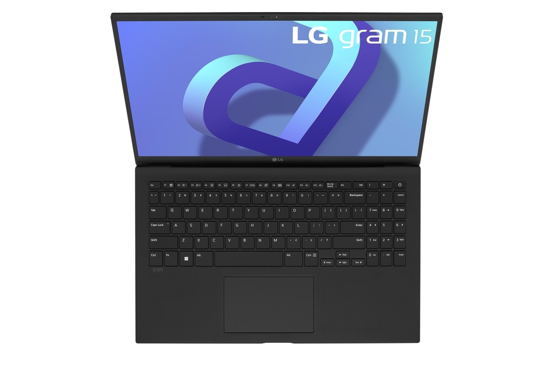 LG gram de 15” ultra-ușor cu afișaj IPS anti-reflex și procesor Intel® Evo de a 12-a generație, Vedere de sus cu capacul deschis, 15Z90Q-G, thumbnail 15
