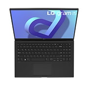 LG gram de 15” ultra-ușor cu afișaj IPS anti-reflex și procesor Intel® Evo de a 12-a generație, Vedere de sus cu capacul deschis, 15Z90Q-G, thumbnail 15
