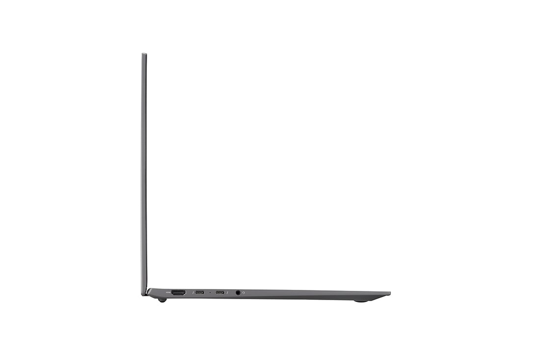 LG gram de 16” ultra-ușor cu 16:10 IPS afișaj anti-reflex și procesor Intel® Evo de a 12-a generație, Vedere laterală din partea dreaptă cu capacul deschis, 16Z90Q-G, thumbnail 12