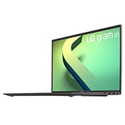 LG gram de 16” ultra-ușor cu 16:10 IPS afișaj anti-reflex și procesor Intel® Evo de a 12-a generație, Vedere laterală la +45 de grade cu capacul deschis, 16Z90Q-G, thumbnail 7