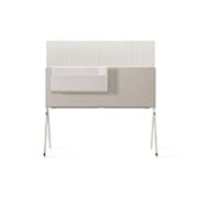 LG OLED | Posé - Gama Objet, Posé văzut din spate, cu un organizator pentru cabluri și accesorii amplasat pe raftul media., 42LX1Q3LA, thumbnail 6