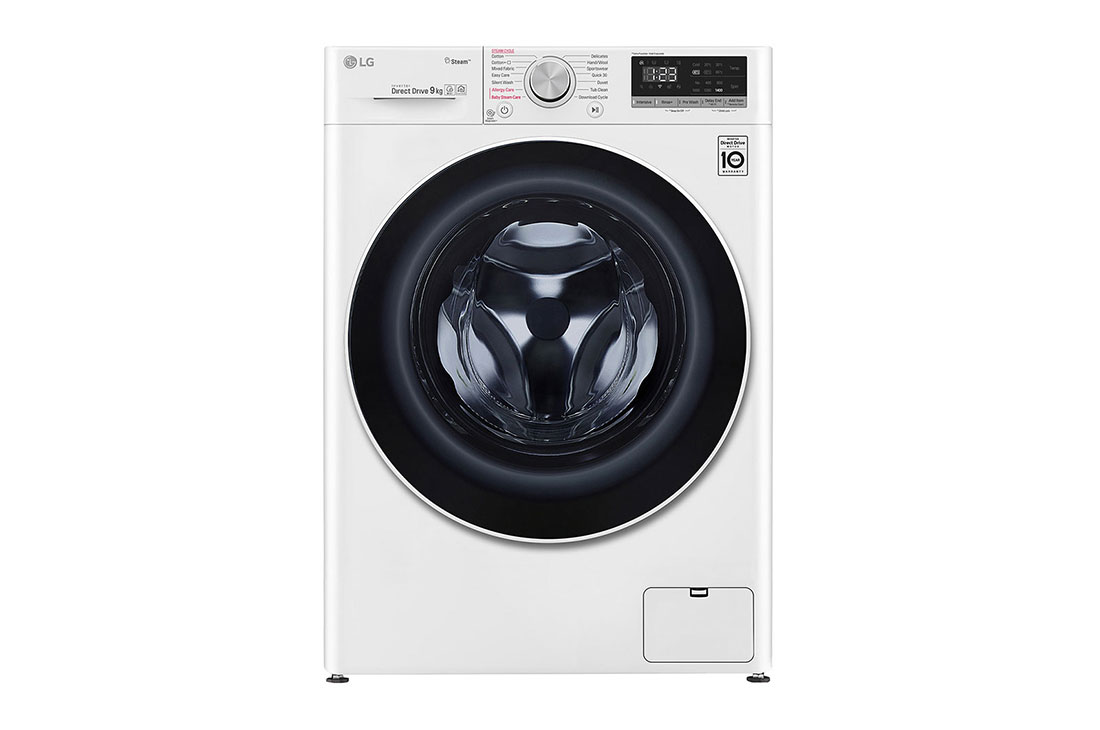 LG Mașină de spălat | 9kg spălare | 1400 rpm | AI Direct Drive™ | Clasa D | Steam™ | ThinQ™ | Alb, F4WN409S0