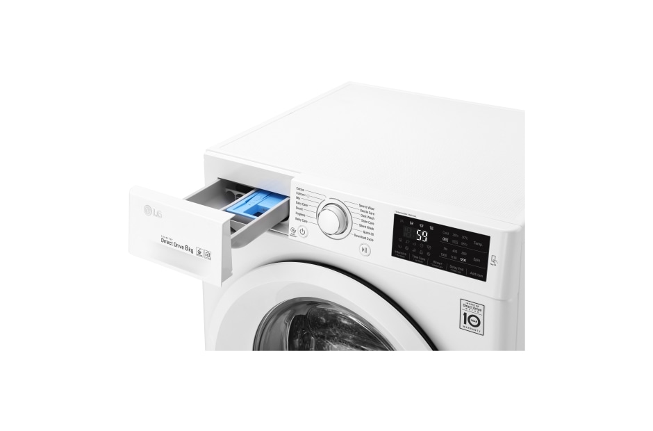 LG Mașină de spălat LG | 8kg spălare 6 Motion Direct Drive™ 10 ani garanție | Clasa A+++ | NFC ThinQ | Alb | LG