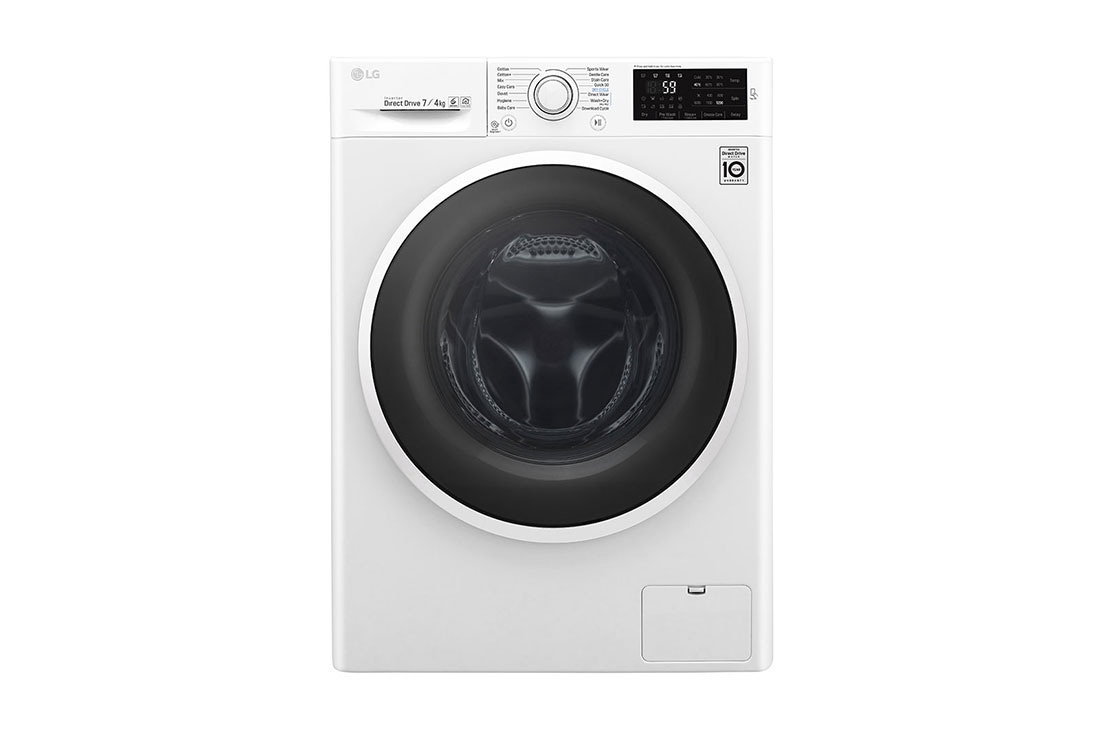 LG Mașină de spălat LG cu uscator SLIM | 7kg spălare | 4kg uscare | 6 Motion Direct Drive™ 10 ani garanție | Clasa B | NFC ThinQ | Alb, F2J6HM0W