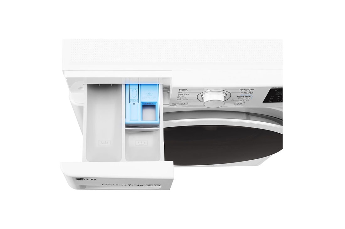LG Mașină de spălat LG cu uscator SLIM | 7kg spălare | 4kg uscare | 6 Motion Direct Drive™ 10 ani garanție | Clasa B | NFC ThinQ | Alb, F2J6HM0W, thumbnail 6