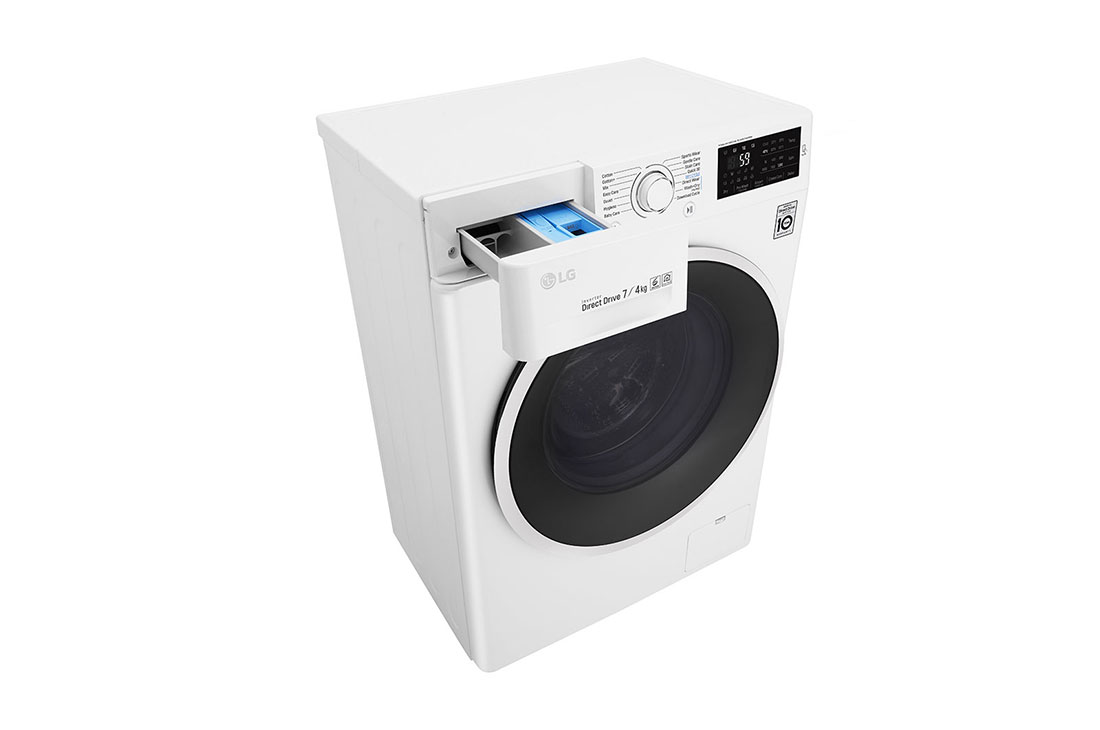 LG Mașină de spălat LG cu uscator SLIM | 7kg spălare | 4kg uscare | 6 Motion Direct Drive™ 10 ani garanție | Clasa B | NFC ThinQ | Alb, F2J6HM0W, thumbnail 8