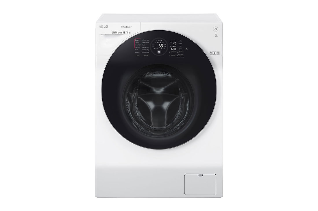 LG Mașină de spălat LG cu uscător | 12kg spălare | 8kg uscare | Clasa A | 6 Motion Direct Drive™ 10 ani garanție | TrueSteam™| ThinQ™| Alb, FH6G1BCH2N