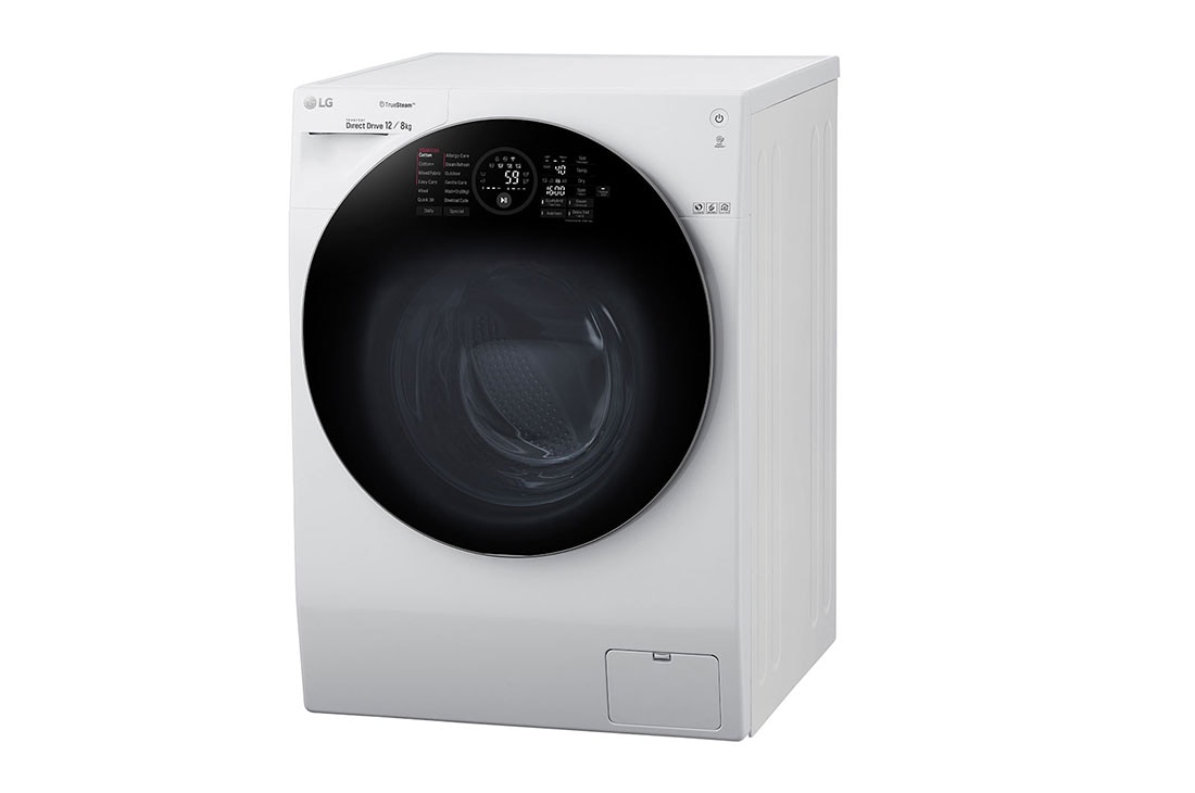 LG Mașină de spălat LG cu uscător | 12kg spălare | 8kg uscare | Clasa A | 6 Motion Direct Drive™ 10 ani garanție | TrueSteam™| ThinQ™| Alb, FH6G1BCH2N, thumbnail 6