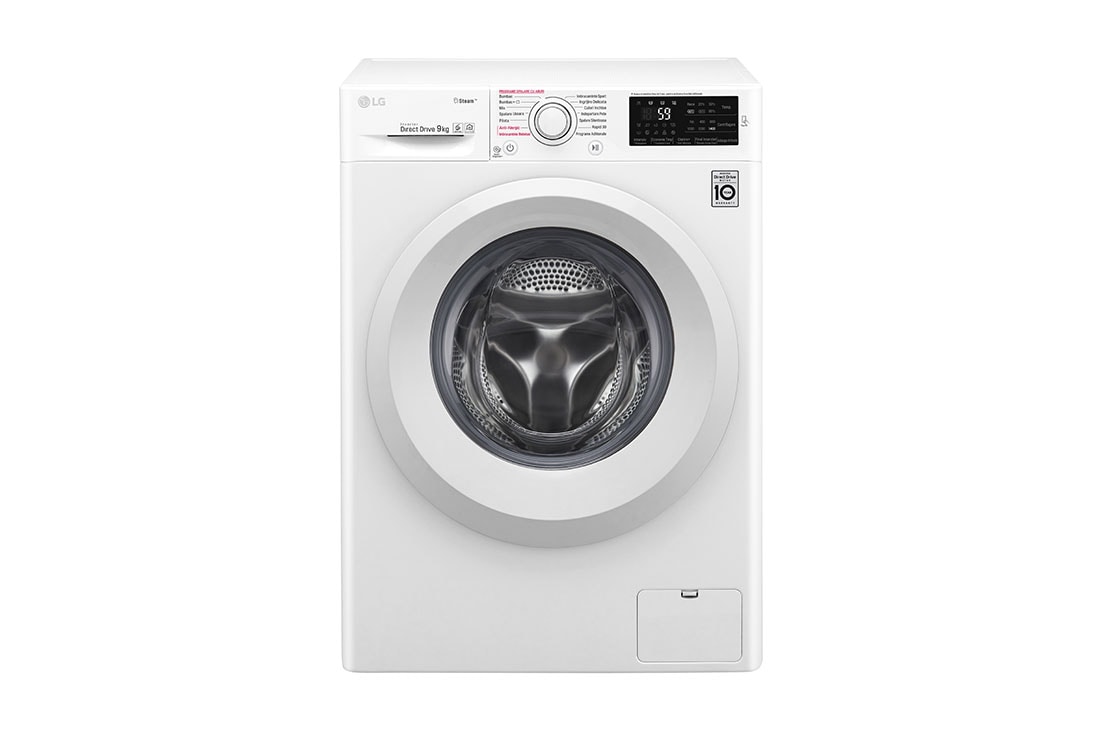 LG Mașină de spălat LG | 9kg spălare | 6 Motion Direct Drive™ 10 ani garanție | Clasa A+++ | Steam™| SmartThinQ | Alb, F4J5VY3W