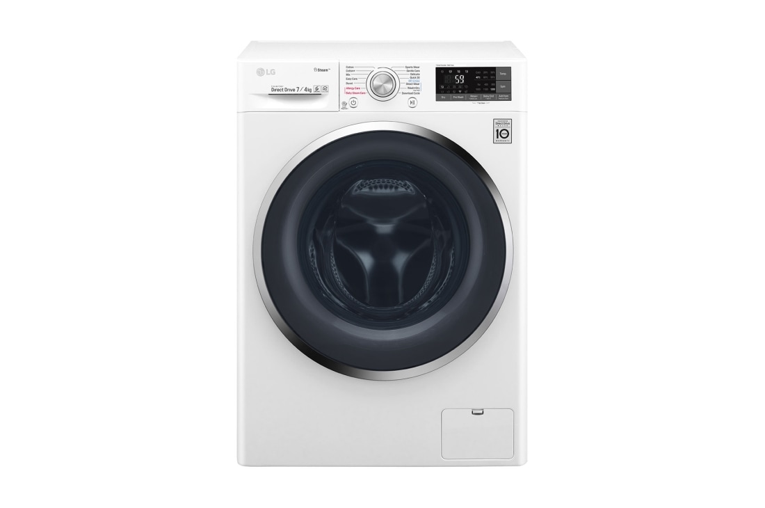 LG Maşină de spălat cu uscător LG Slim (2 in 1) LG | 7kg spălare/4kg uscare | 6 Motion Direct Drive™ 10 ani garanție | Clasa B | Steam™ | WiFi | Alb, F2J7HG2W
