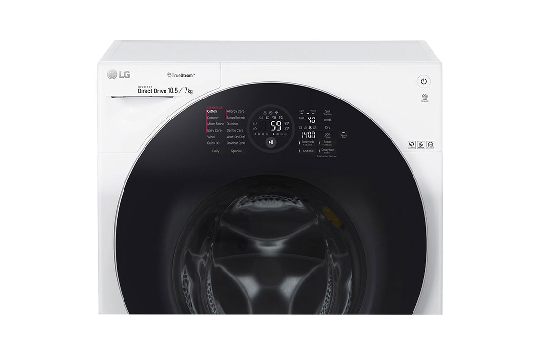 LG Mașină de spălat LG | 10.5kg spălare | 7kg uscare | Clasa A | 6 Motion Direct Drive™ 10 ani garanție | TrueSteam™| ThinQ™ | Alb, FH4G1JCH2N, thumbnail 3