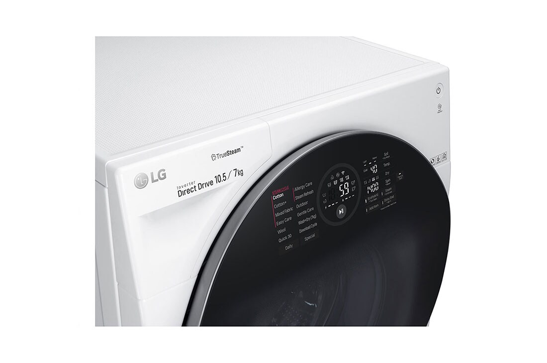 LG Mașină de spălat LG | 10.5kg spălare | 7kg uscare | Clasa A | 6 Motion Direct Drive™ 10 ani garanție | TrueSteam™| ThinQ™ | Alb, FH4G1JCH2N, thumbnail 4