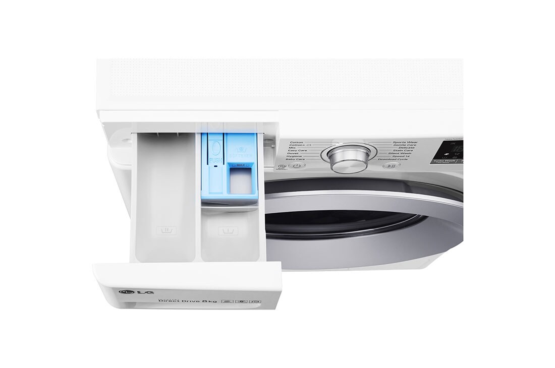 LG Mașină de spălat LG | 8kg spălare | 6 Motion Direct Drive™ 10 ani garanție | Clasa A+++ | ThinQ™ | TurboWash™ | Alb, F4TURBO8, thumbnail 6