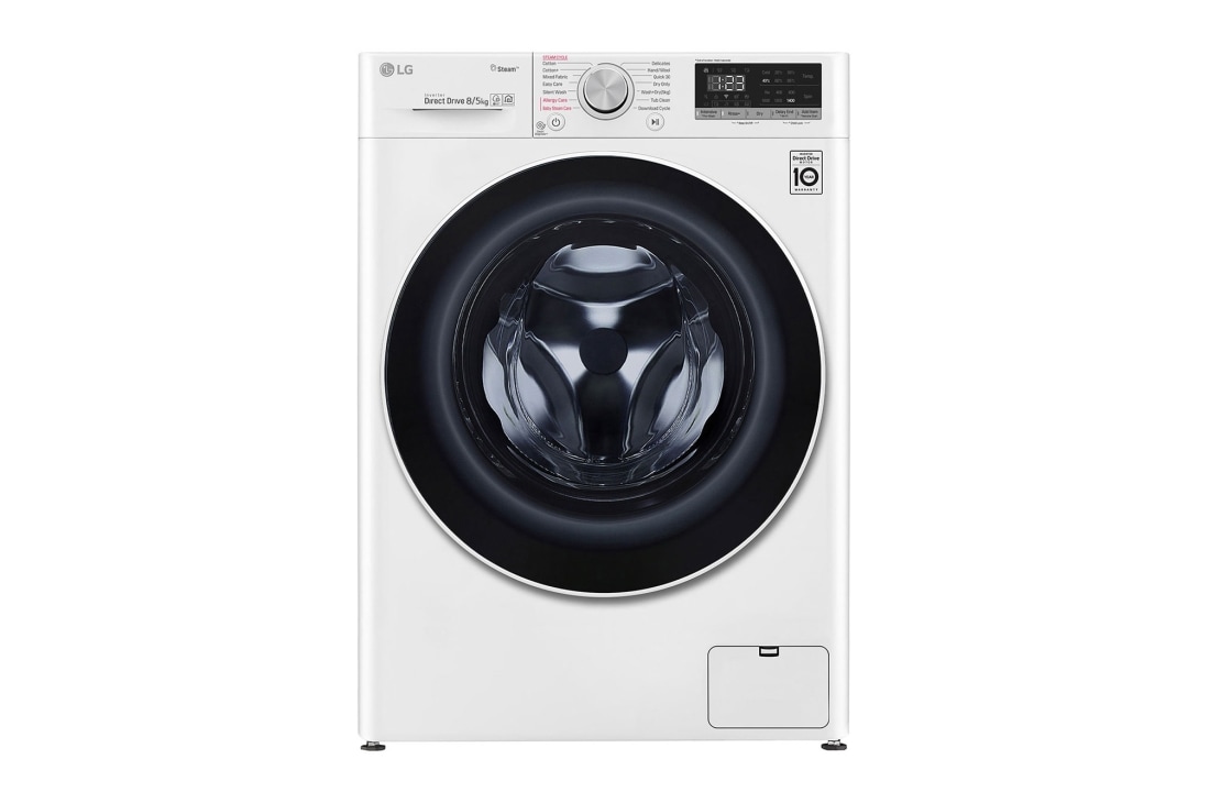 LG Maşină de spălat cu uscător (2 in 1) | 8kg spălare/5kg uscare | Clasa E | AI DD™ 10 ani garanție | Steam™ | ThinQ™| Alb, F4DN408S0
